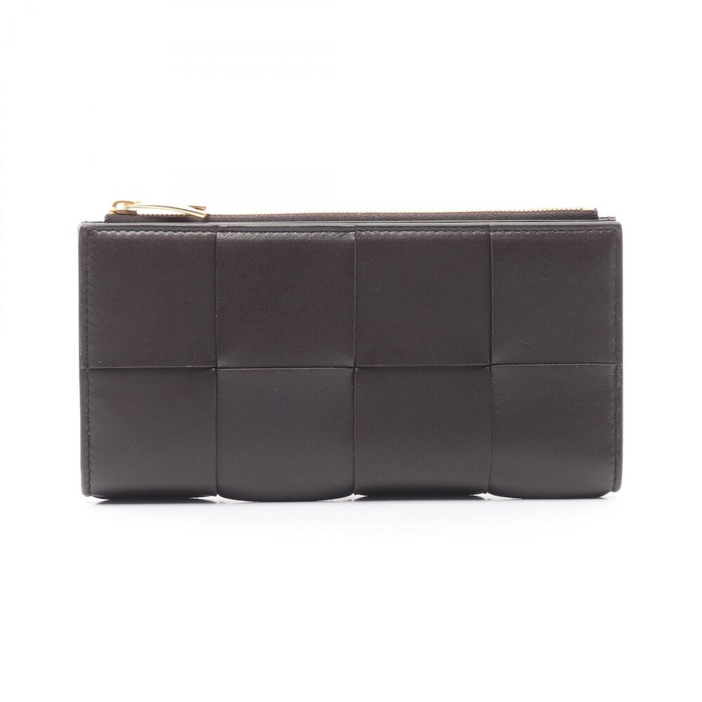 Bottega Veneta Intrecciato Bifold Long Wallet Leather Brown